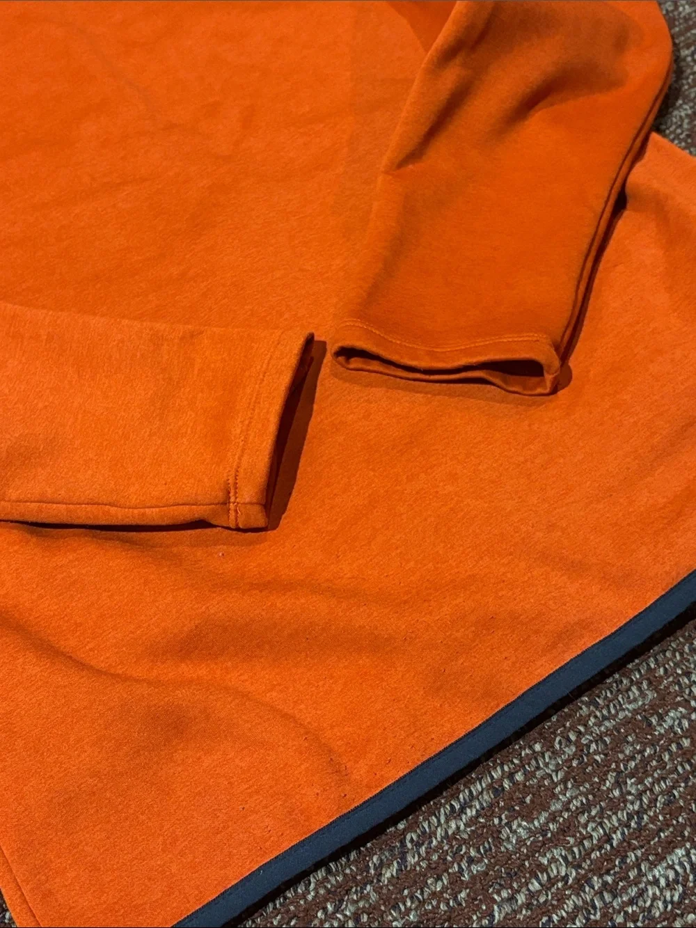 The north face skyline full zip fleece jacket logo stretch orange/navy small